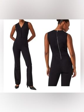SPANX Black Women’s Sleeveless V-Neck Jumpsuit, Medium. NWOT